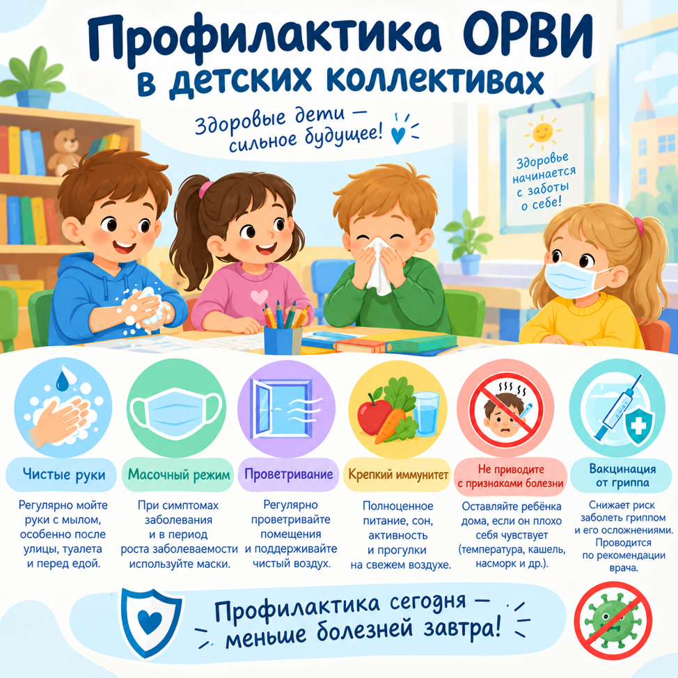 Профилактика ОРВИ в детских коллективах: как работает система защиты